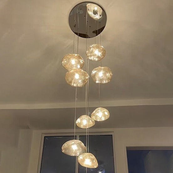 WOMO Blown Glass Cascade Pendant Chandelier-WM2101b