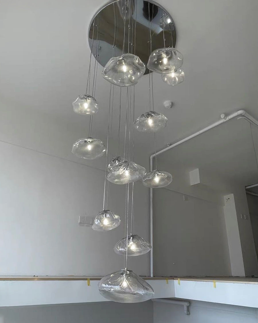WOMO Blown Glass Cascade Pendant Chandelier-WM2101b
