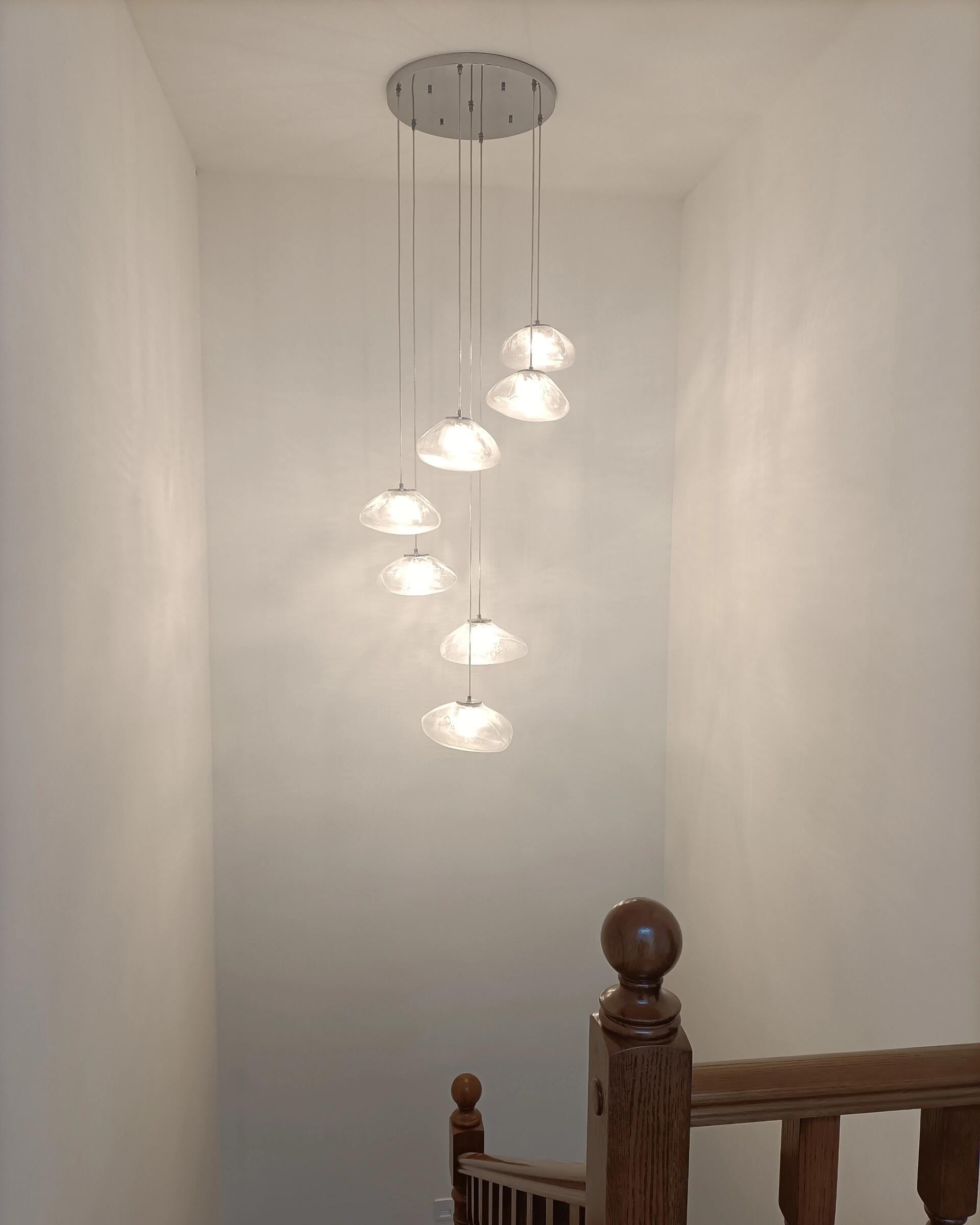 WOMO Blown Glass Cascade Pendant Chandelier-WM2101b