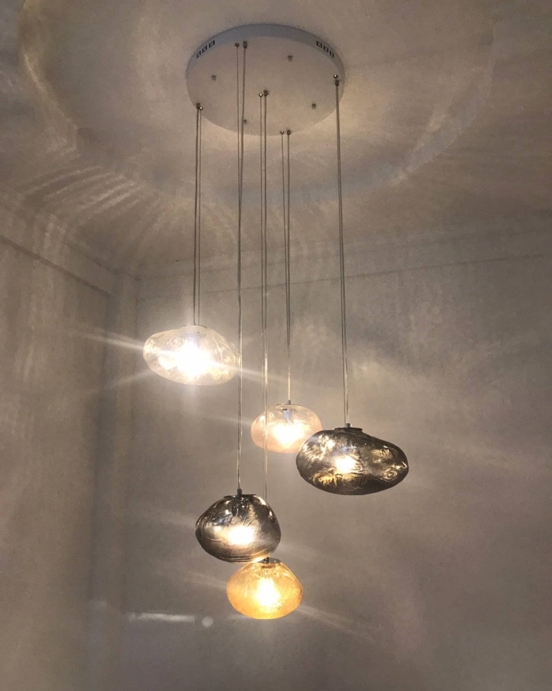 WOMO Blown Glass Cascade Pendant Chandelier-WM2101b