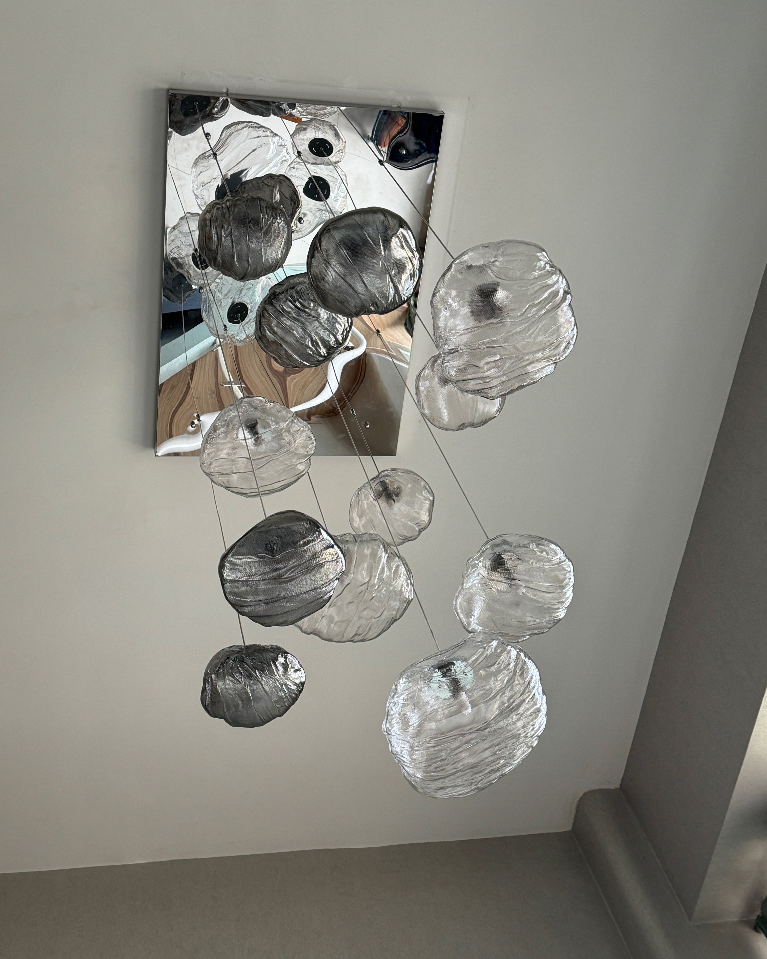 WOMO Blown Glass Cascade Pendant Chandelier-WM2101b