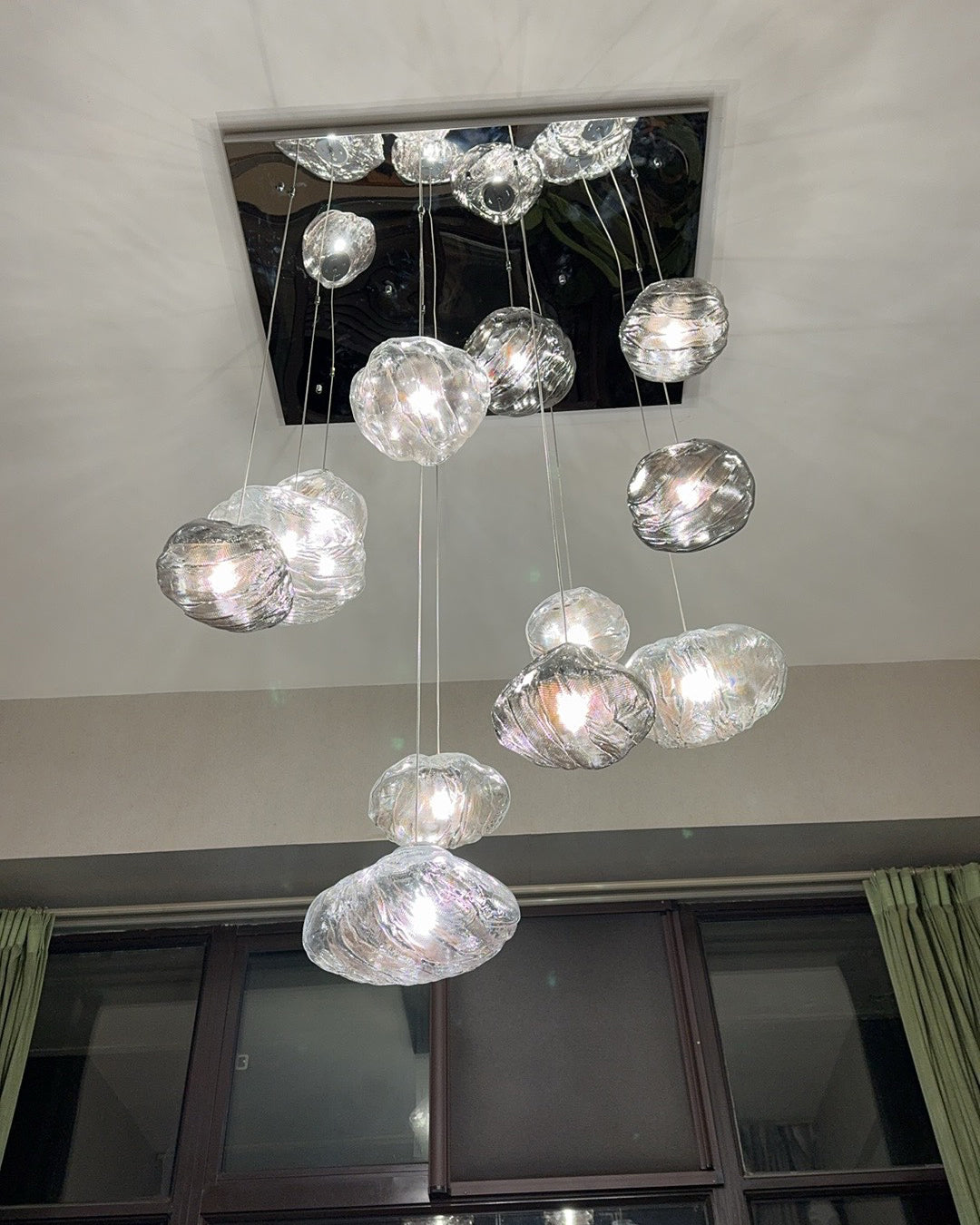 WOMO Blown Glass Cascade Pendant Chandelier-WM2101b