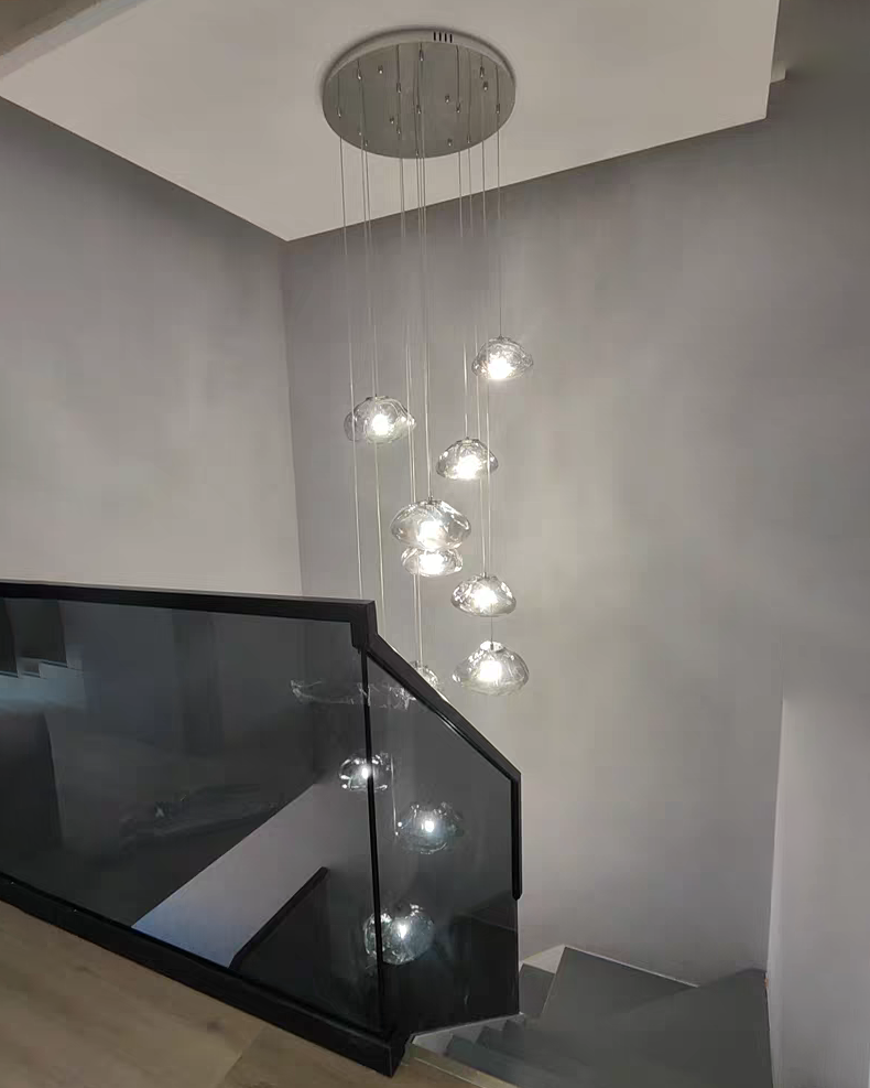 WOMO Blown Glass Cascade Pendant Chandelier-WM2101b