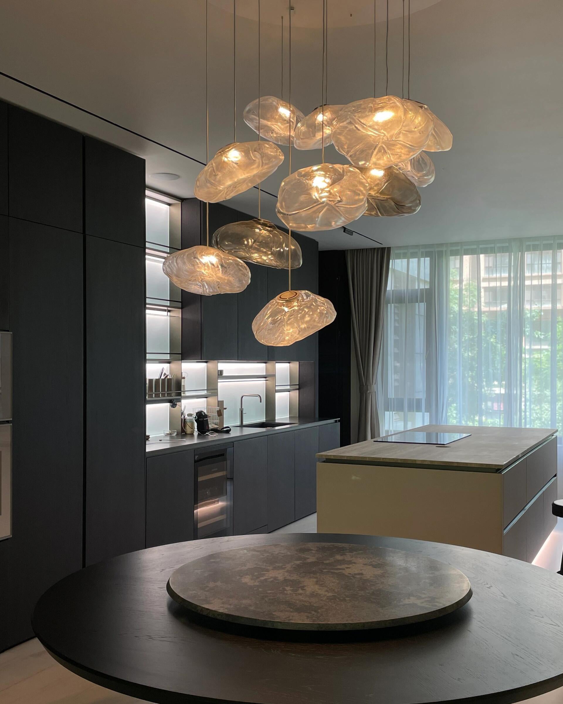 WOMO Blown Glass Cascade Pendant Chandelier-WM2101b