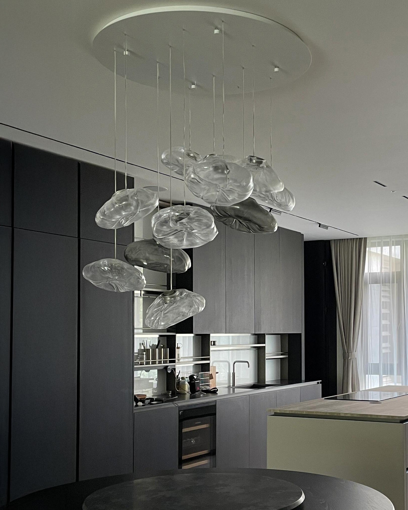 WOMO Blown Glass Cascade Pendant Chandelier-WM2101b
