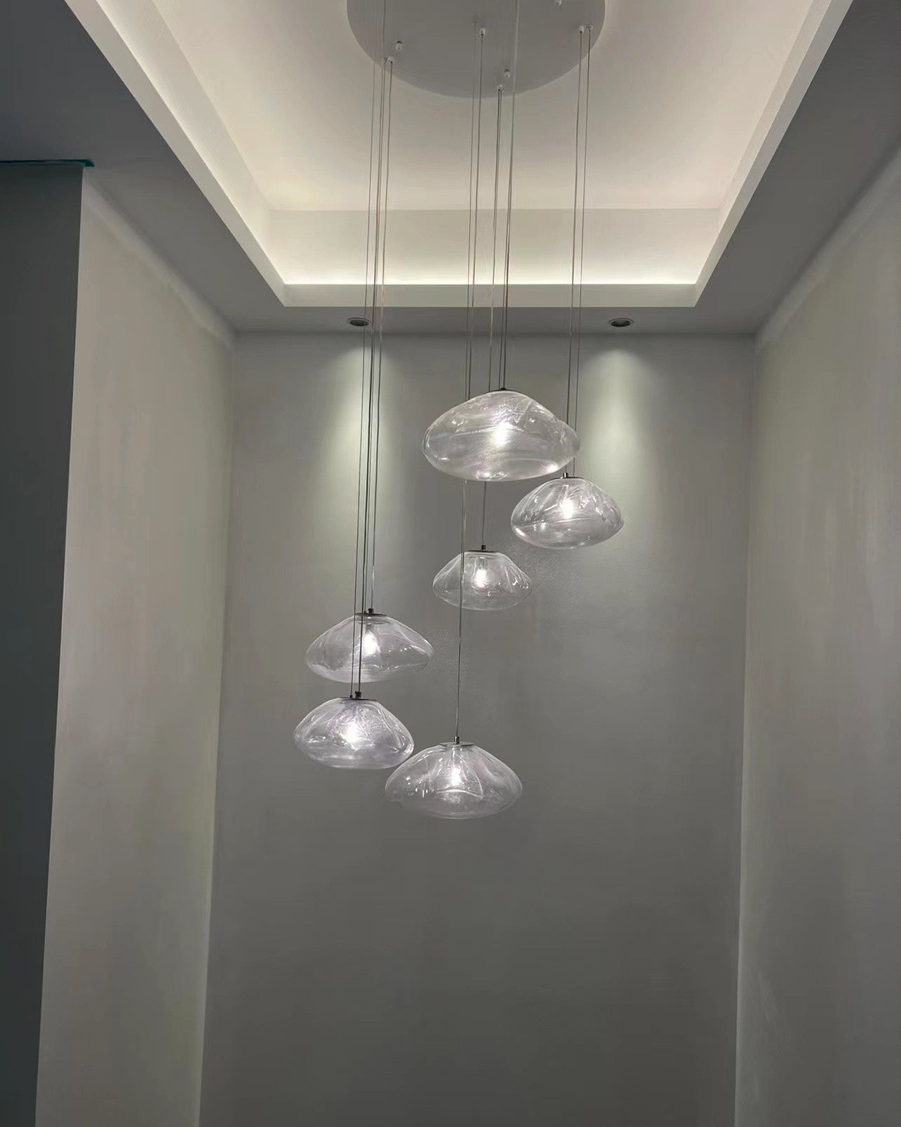 WOMO Blown Glass Cascade Pendant Chandelier-WM2101b