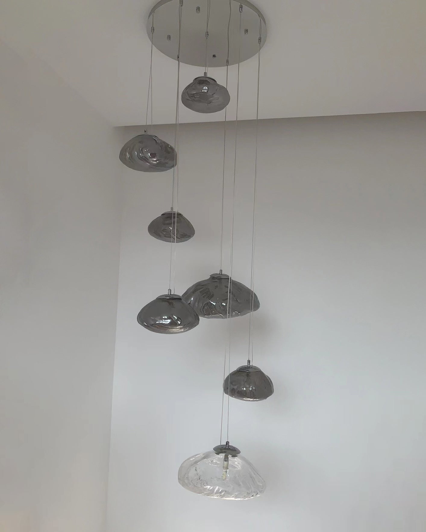 WOMO Blown Glass Cascade Pendant Chandelier-WM2101b