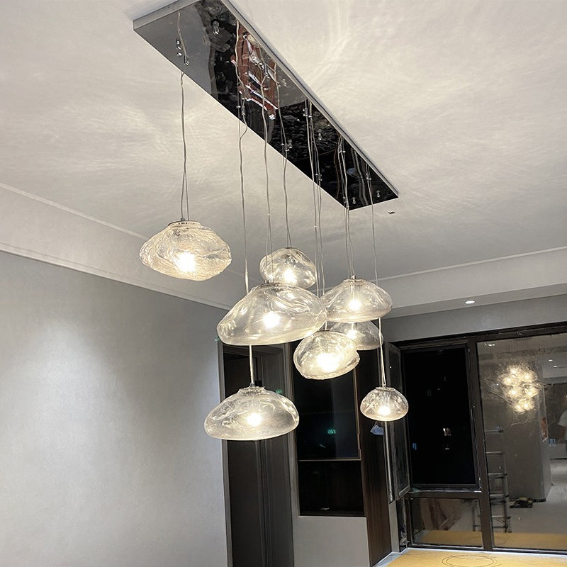 WOMO Blown Glass Cascade Pendant Chandelier-WM2101b