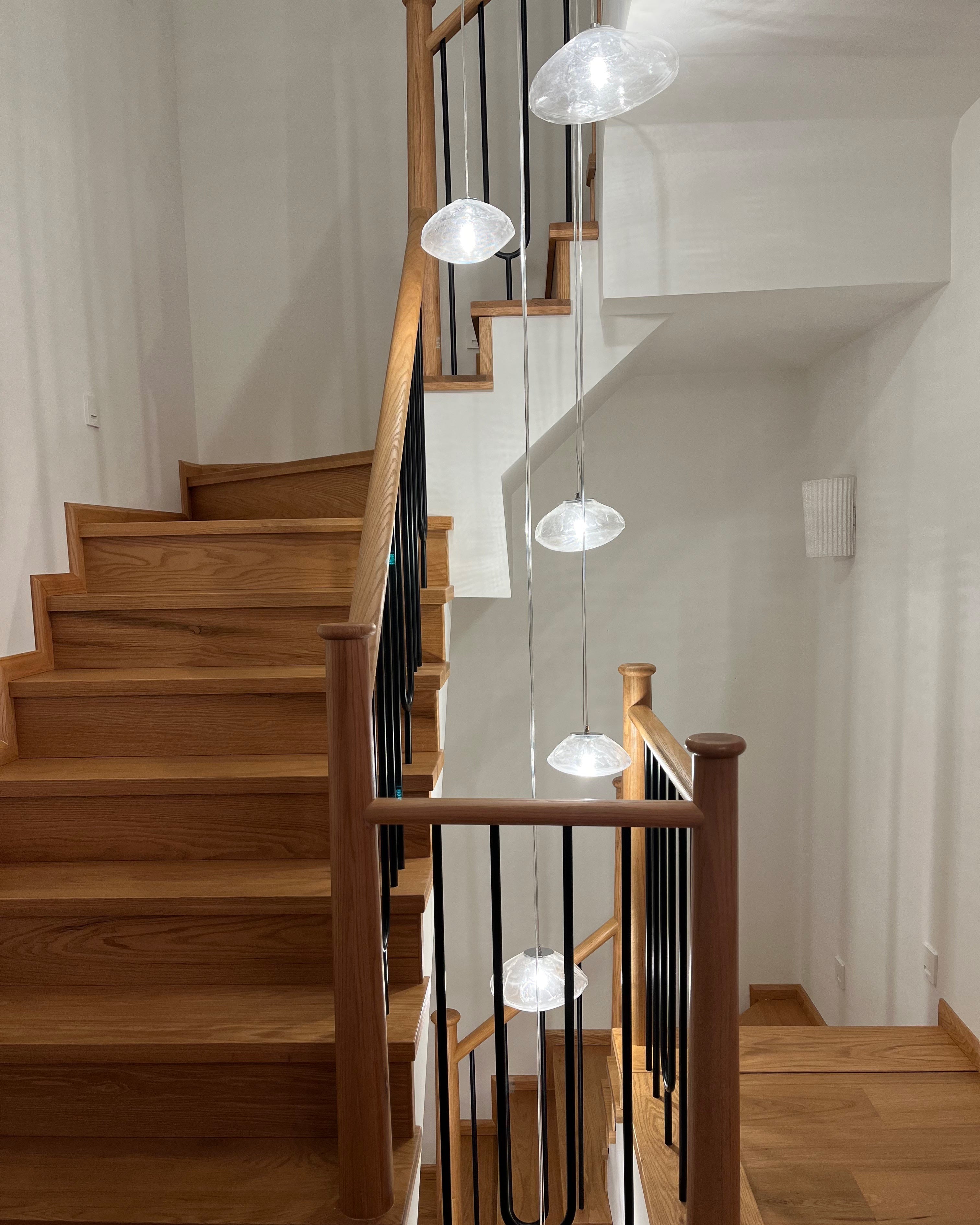 WOMO Blown Glass Cascade Pendant Chandelier-WM2101b