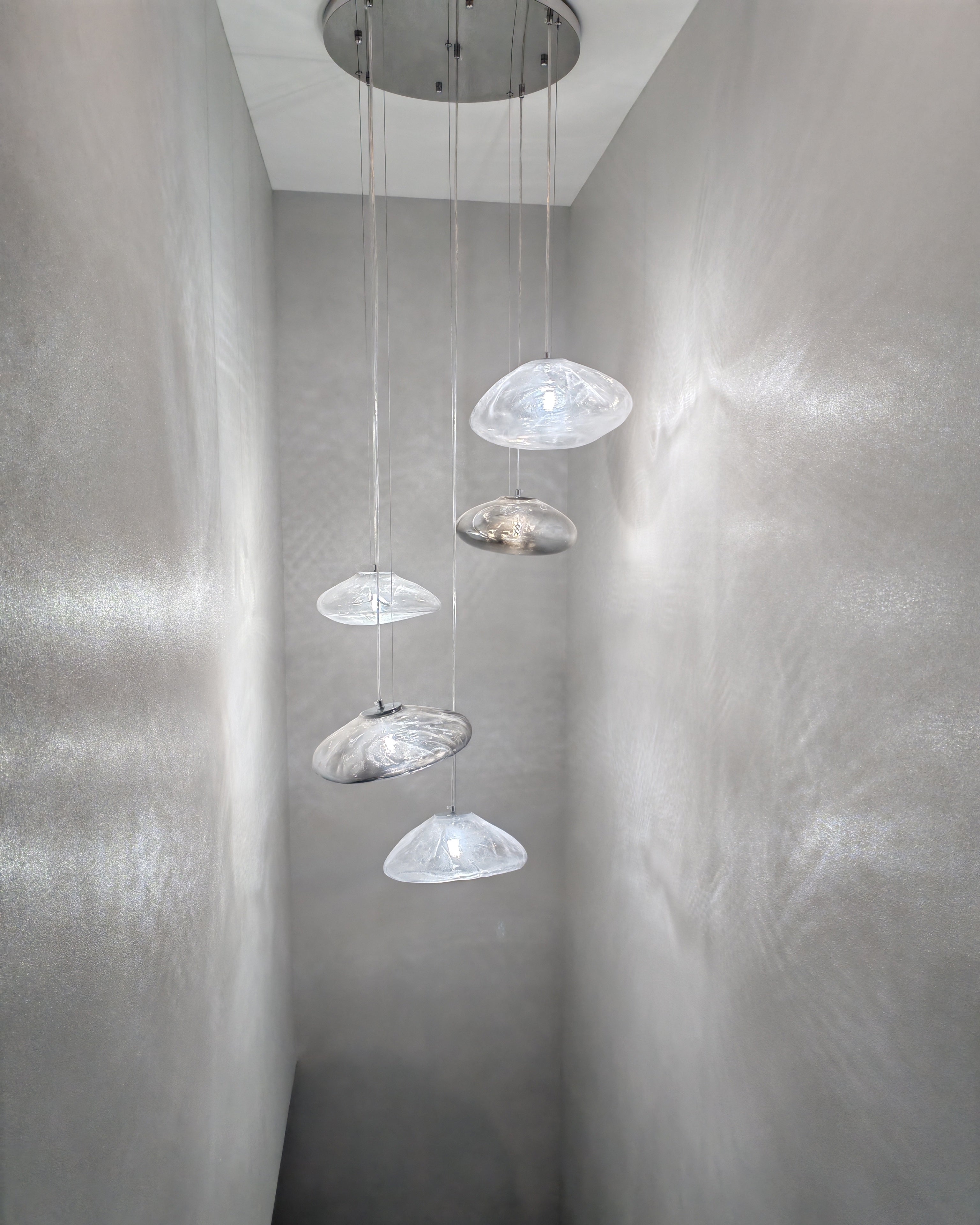 WOMO Blown Glass Cascade Pendant Chandelier-WM2101b