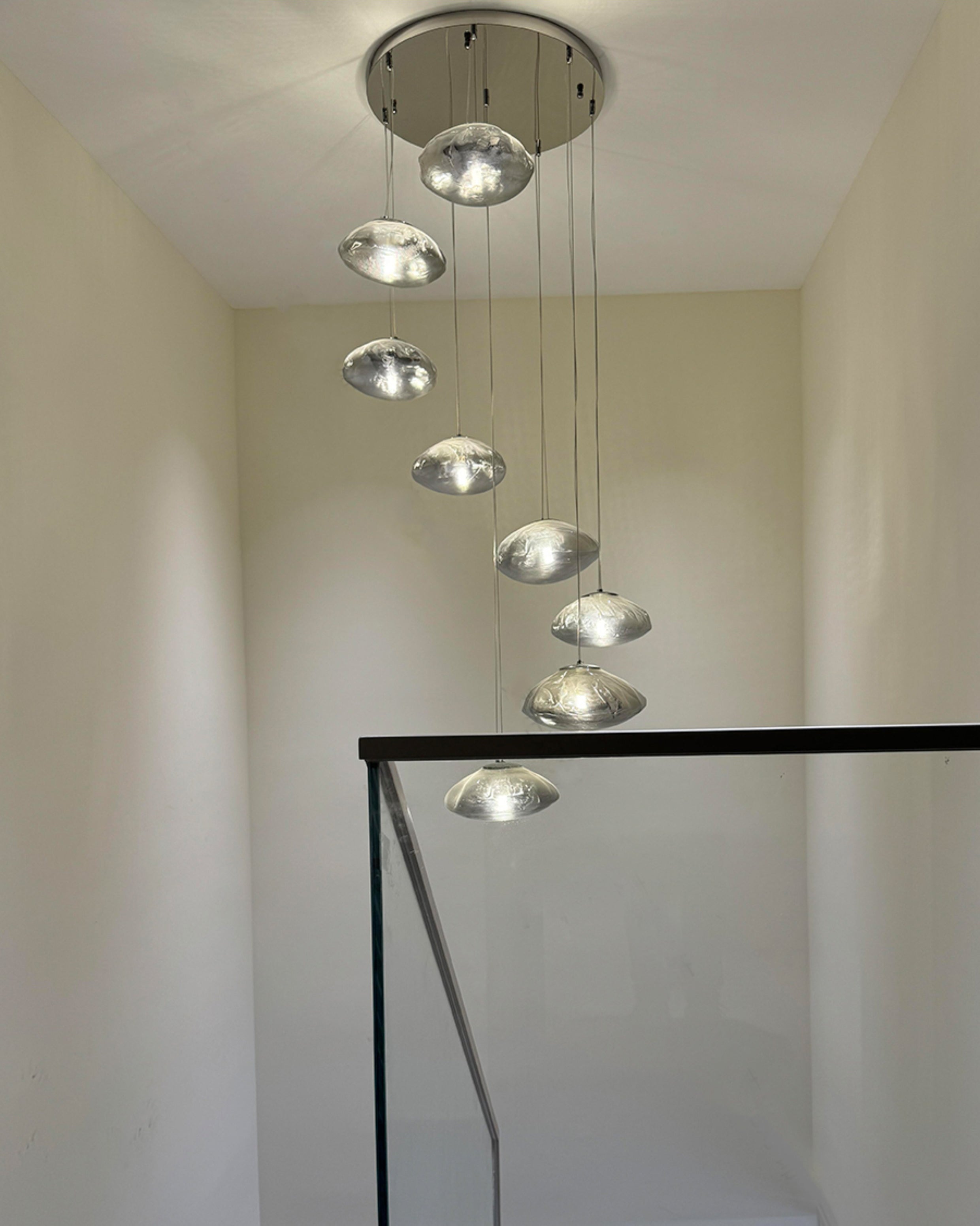 WOMO Blown Glass Cascade Pendant Chandelier-WM2101b