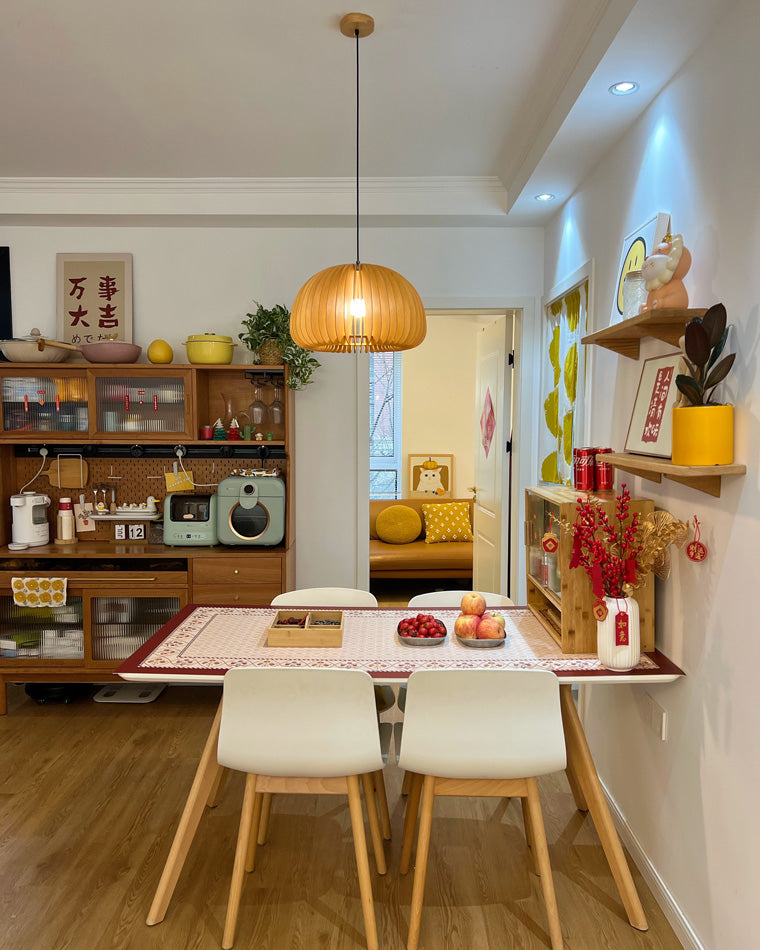 WOMO Suspension Orange Vintage en Bois-WM2105