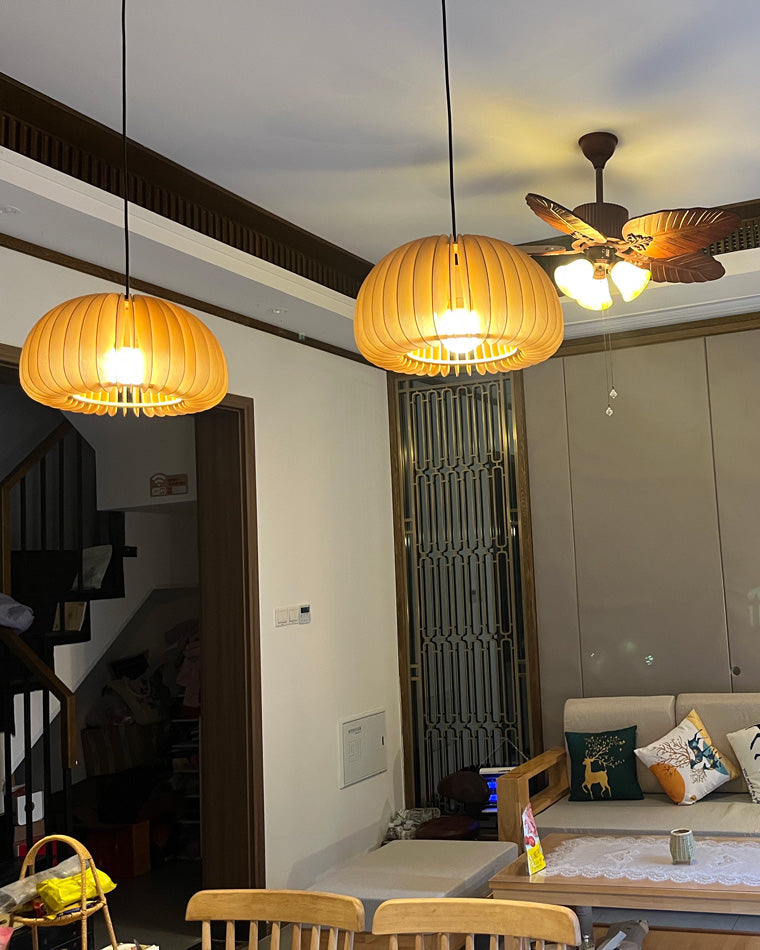 WOMO Suspension Orange Vintage en Bois-WM2105