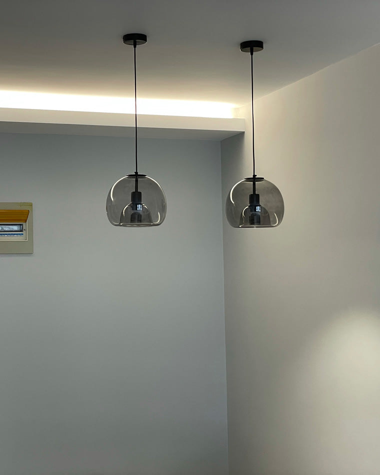 WOMO Suspension Verre Soufflé Fumé/Ambré -WM2108