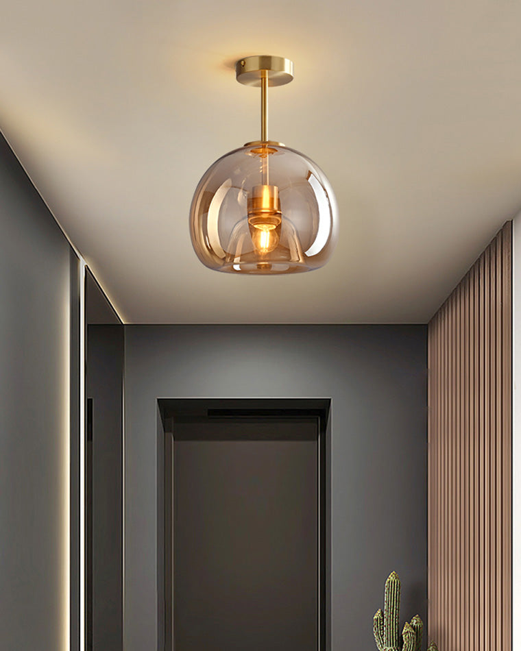 WOMO Suspension Verre Soufflé Fumé/Ambré -WM2108