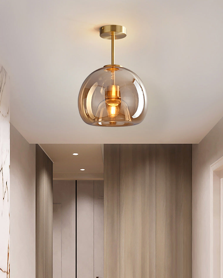 WOMO Suspension Verre Soufflé Fumé/Ambré -WM2108