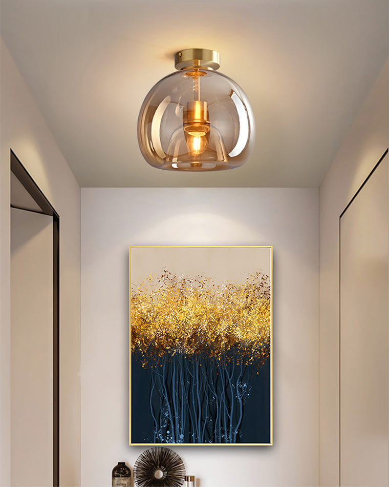 WOMO Suspension Verre Soufflé Fumé/Ambré -WM2108