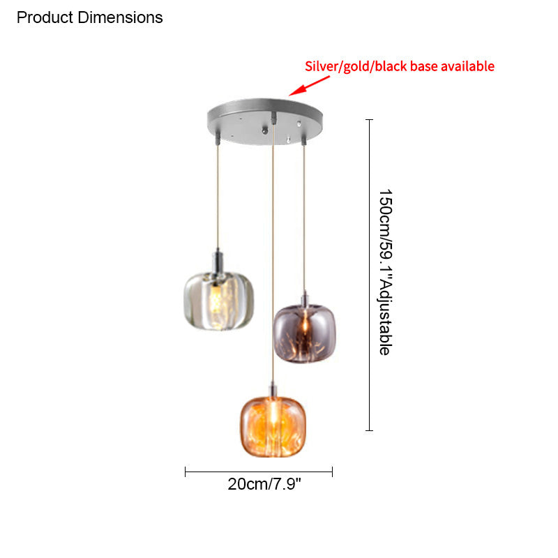 Lustre multi-pendentifs en verre coloré WOMO-WM2111