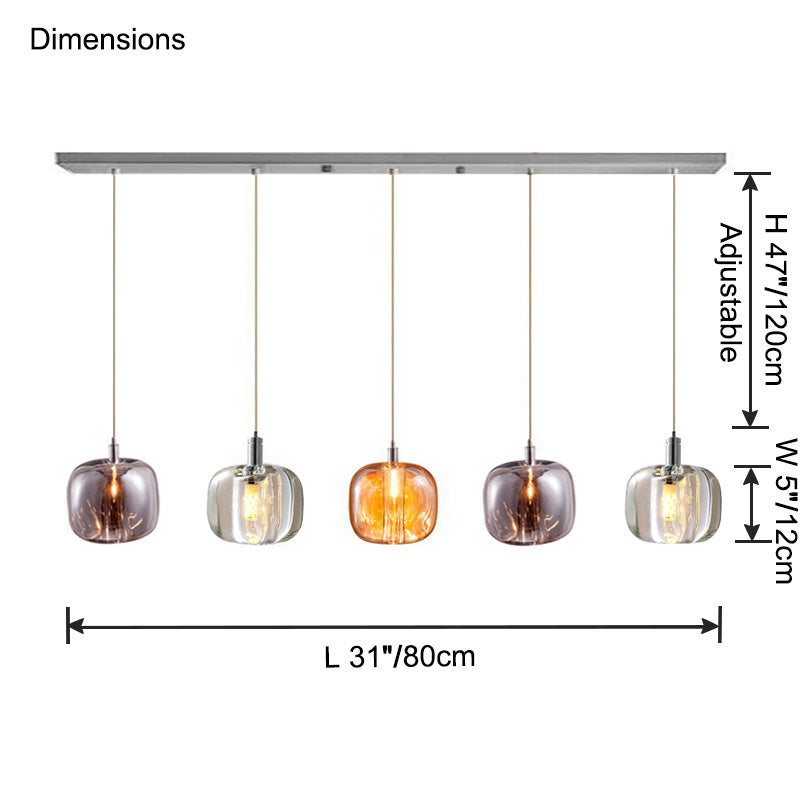 WOMO Lustre Plusieurs Ampoules en Verre-WM2111a