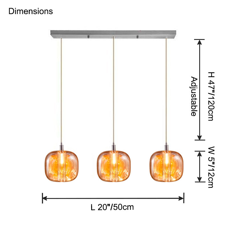 WOMO Lustre Plusieurs Ampoules en Verre-WM2111a