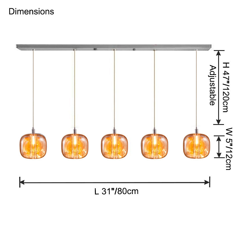 WOMO Lustre Plusieurs Ampoules en Verre-WM2111a