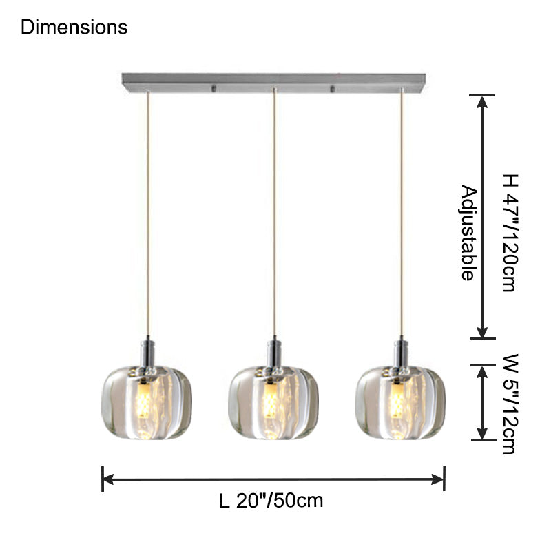 WOMO Lustre Plusieurs Ampoules en Verre-WM2111a