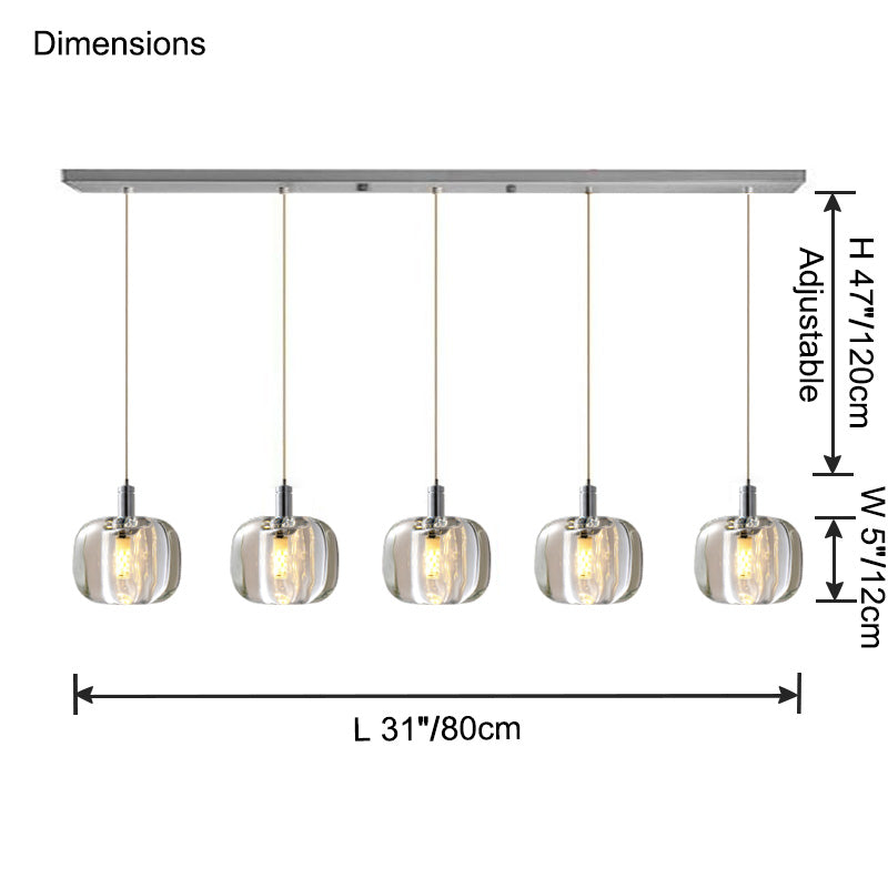 WOMO Lustre Plusieurs Ampoules en Verre-WM2111a