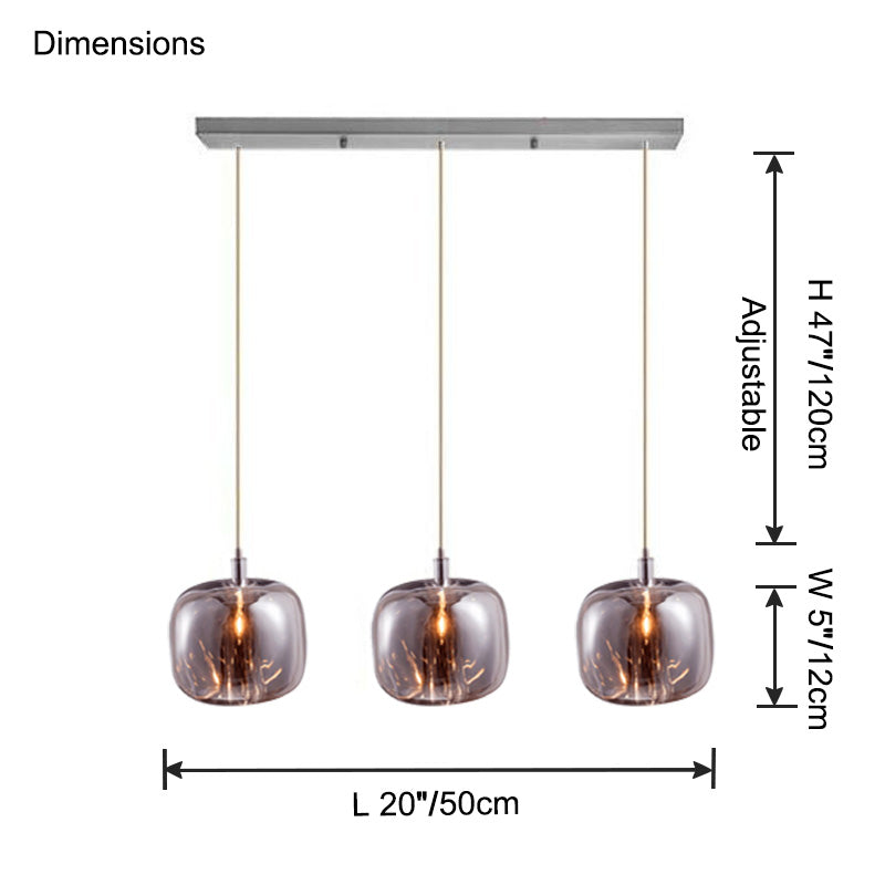 WOMO Lustre Plusieurs Ampoules en Verre-WM2111a
