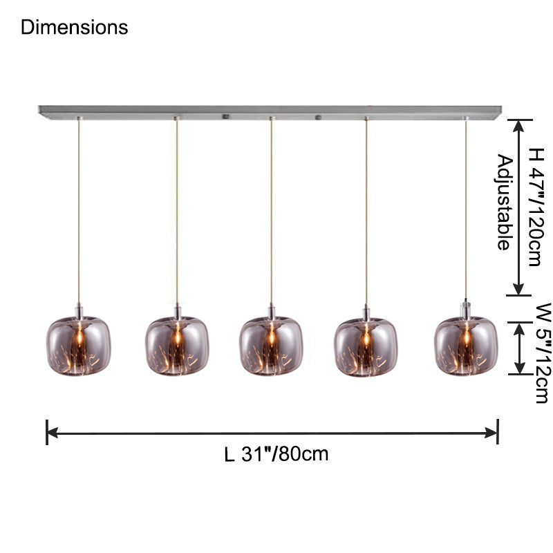 WOMO Lustre Plusieurs Ampoules en Verre-WM2111a