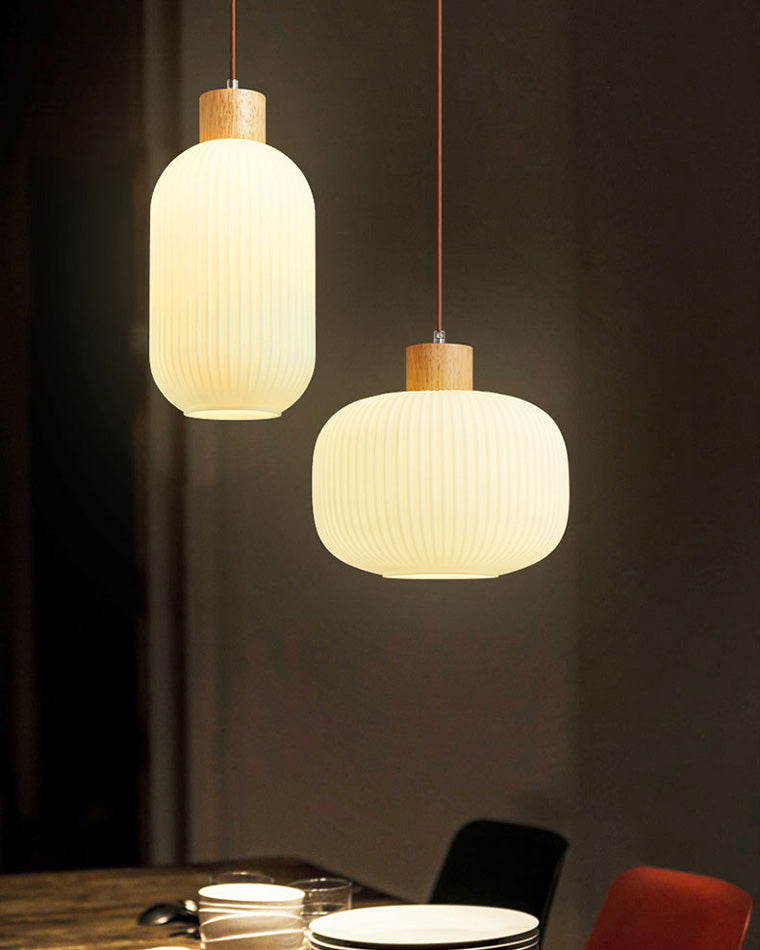 WOMO Suspension Verre Strié Opaline Cuisine Japonaise-WM2115