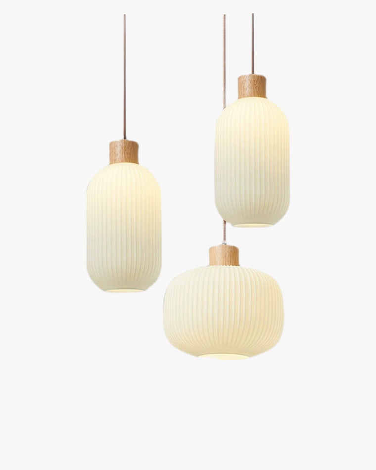 WOMO Suspension Verre Strié Opaline Cuisine Japonaise-WM2115