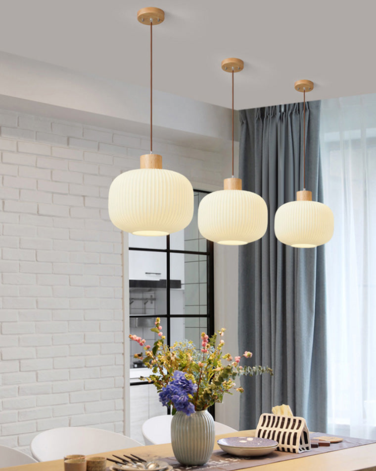 WOMO Suspension Verre Strié Opaline Cuisine Japonaise-WM2115