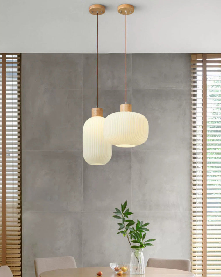 WOMO Suspension Verre Strié Opaline Cuisine Japonaise-WM2115