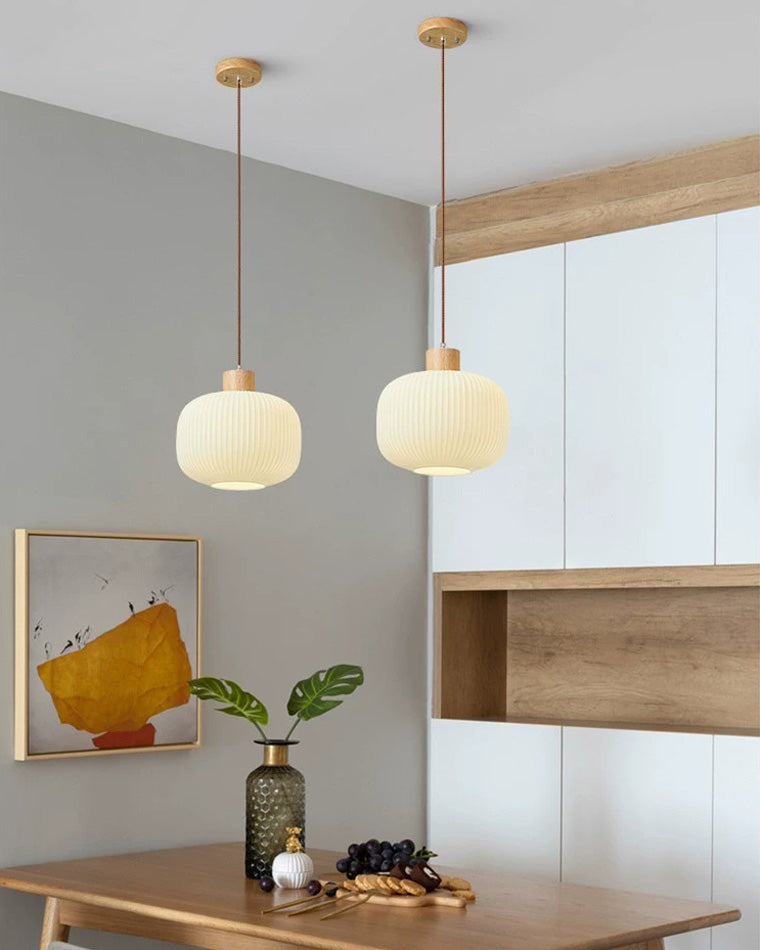 WOMO Suspension Verre Strié Opaline Cuisine Japonaise-WM2115