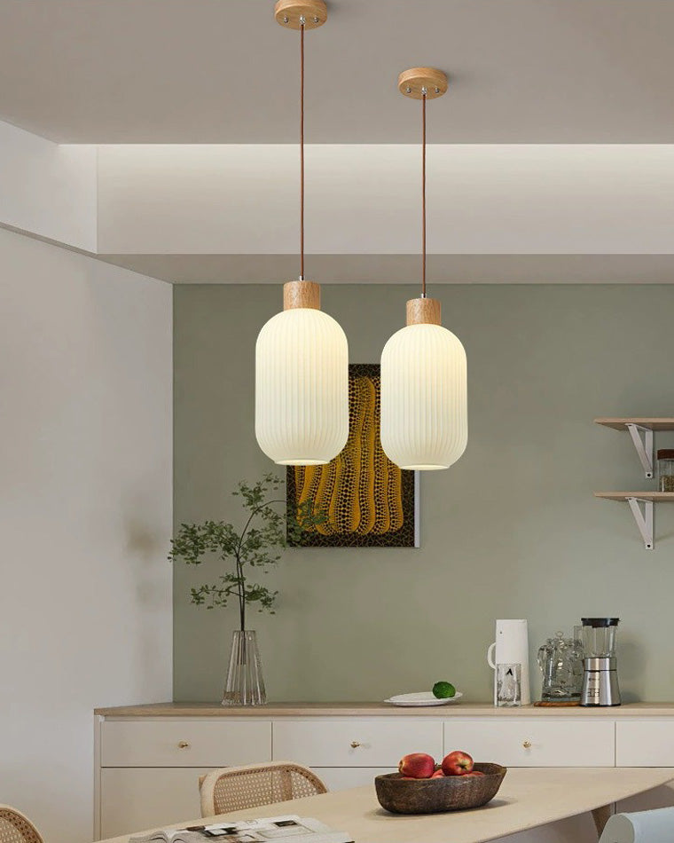 WOMO Suspension Verre Strié Opaline Cuisine Japonaise-WM2115