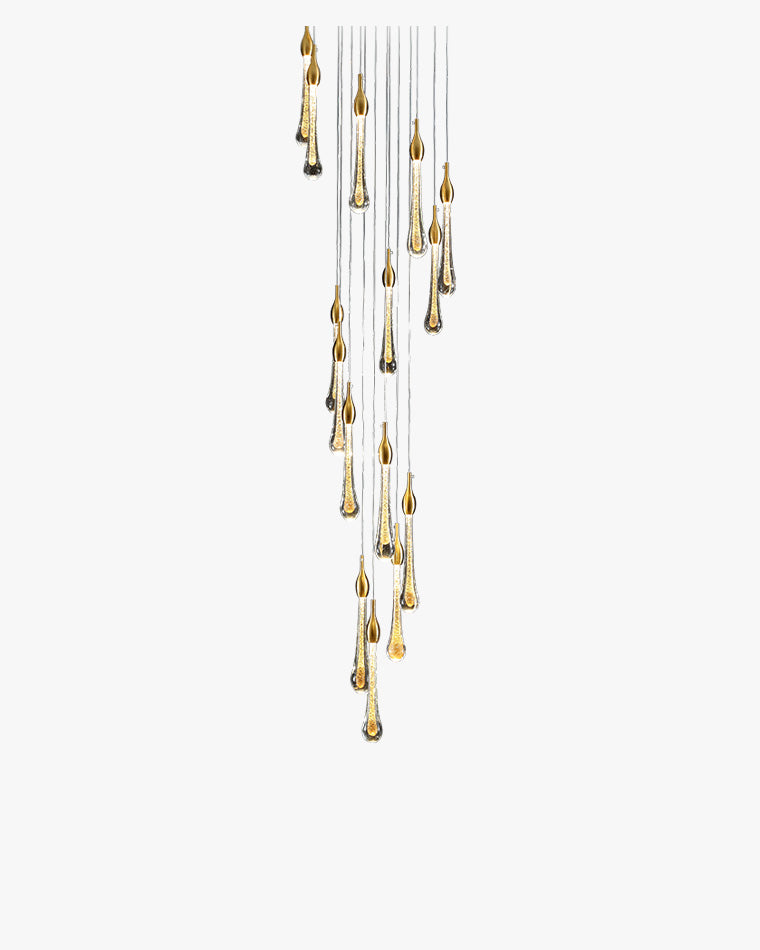 WOMO Lustre Spirale Goutte d Eau Cristal Escalier-WM2124