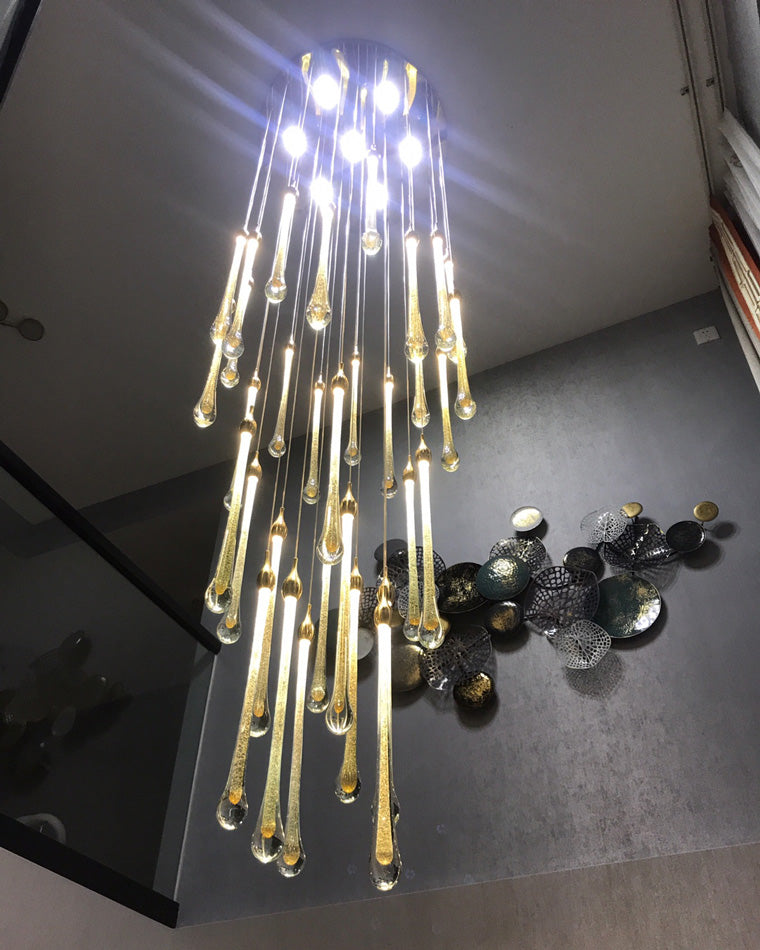 WOMO Lustre Spirale Goutte d Eau Cristal Escalier-WM2124