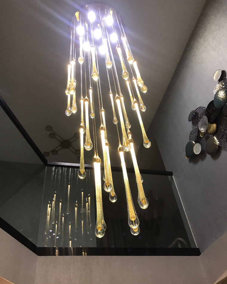 WOMO Lustre Spirale Goutte d Eau Cristal Escalier-WM2124