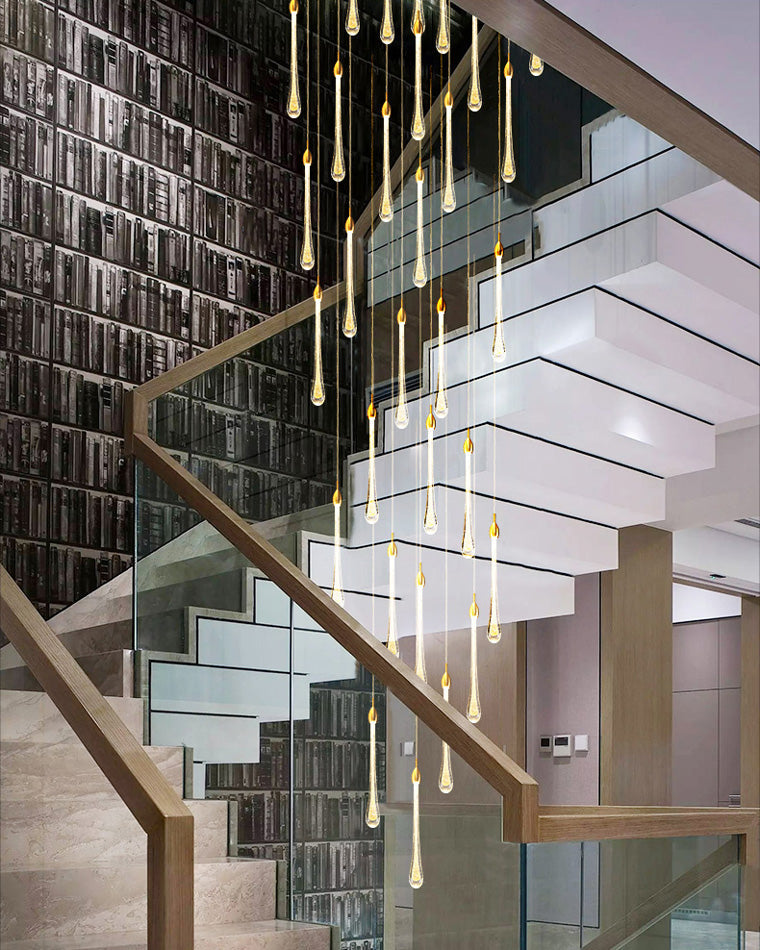 WOMO Lustre Spirale Goutte d Eau Cristal Escalier-WM2124