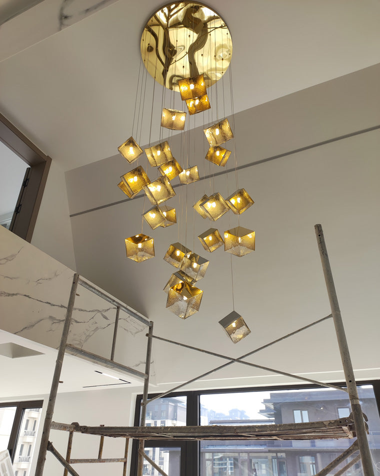 WOMO Lustre Pampilles en Verre Moderne-WM2150