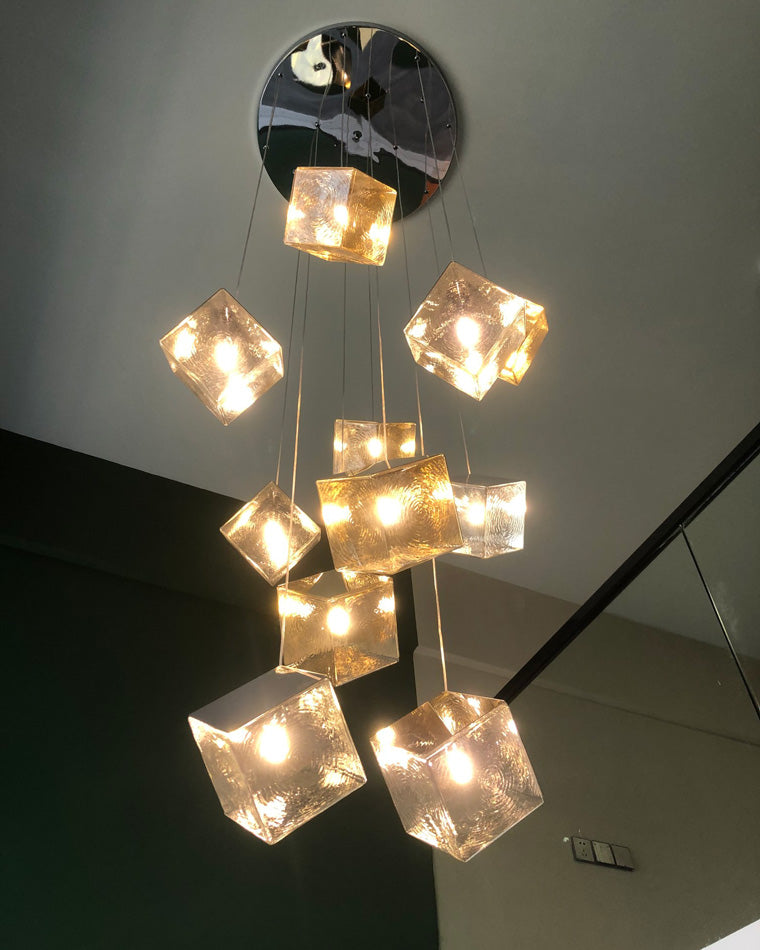 WOMO Lustre Pampilles en Verre Moderne-WM2150