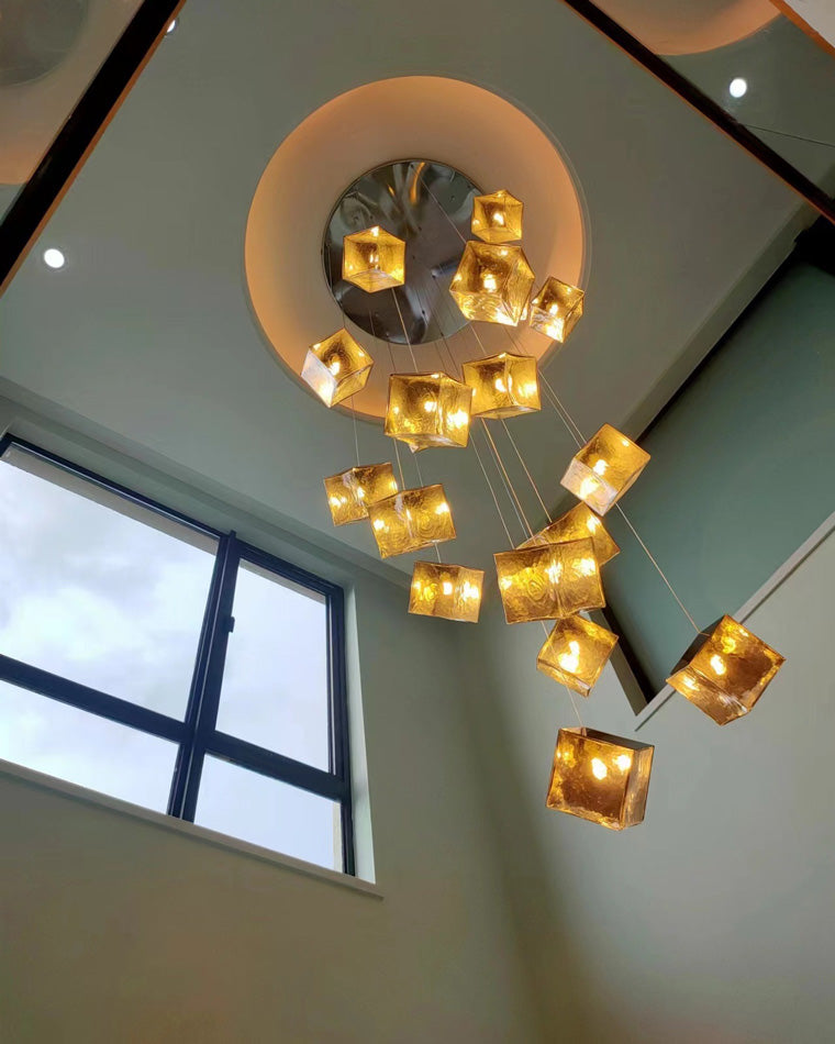 WOMO Lustre Pampilles en Verre Moderne-WM2150