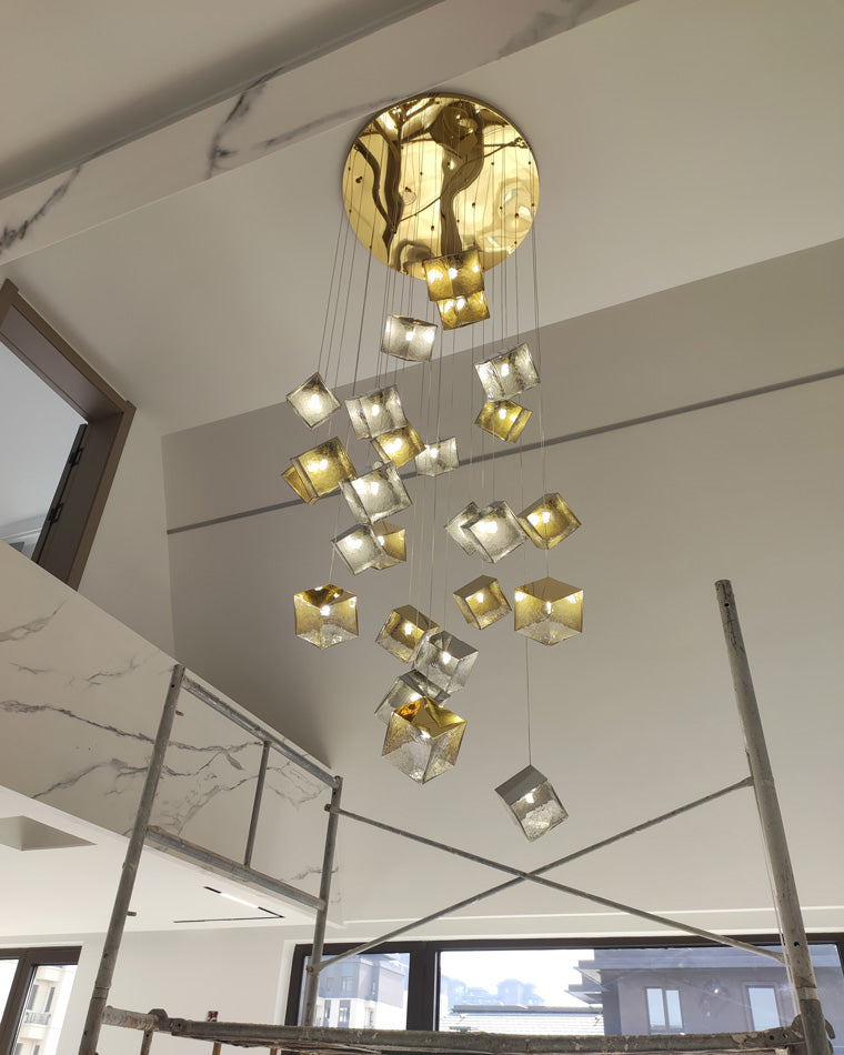 WOMO Lustre Pampilles en Verre Moderne-WM2150