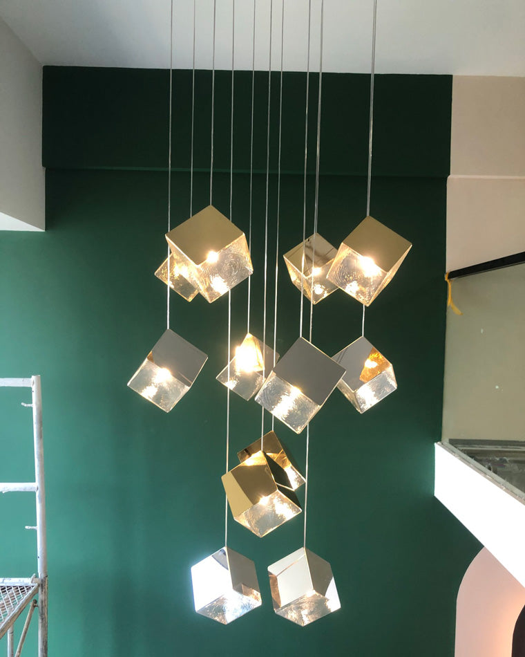 WOMO Lustre Pampilles en Verre Moderne-WM2150