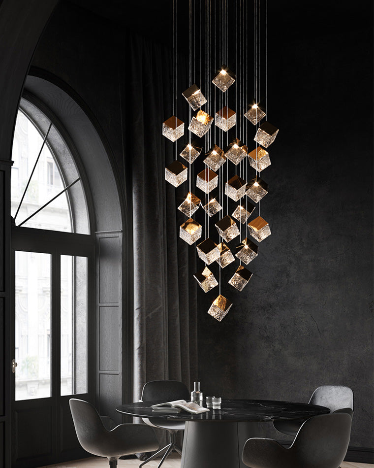 WOMO Lustre Pampilles en Verre Moderne-WM2150
