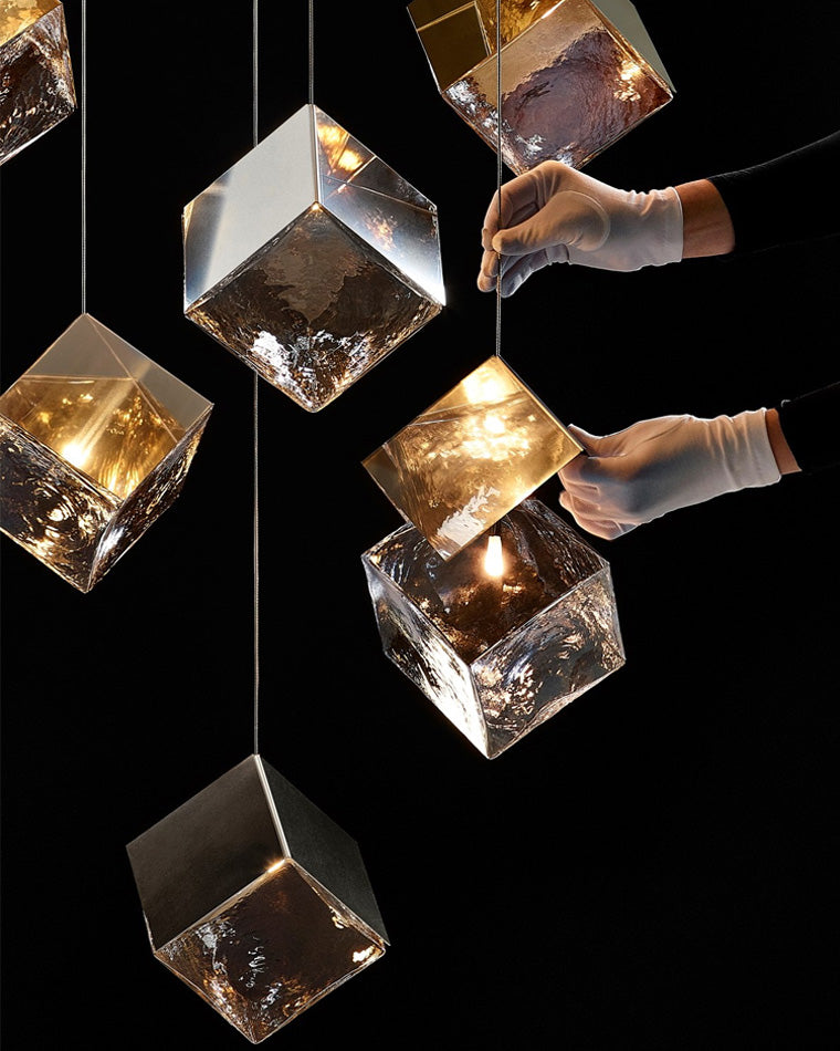 WOMO Lustre Pampilles en Verre Moderne-WM2150
