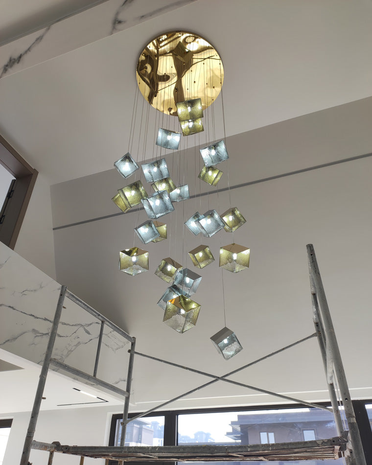 WOMO Lustre Pampilles en Verre Moderne-WM2150