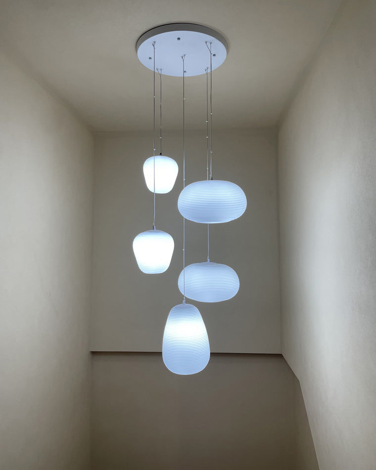 Lampe suspendue en verre soufflé WOMO Lantern-WM2151