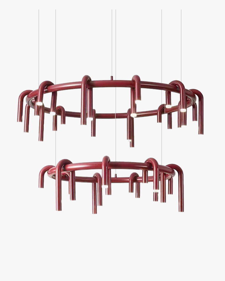 Lustre rond rouge WOMO U-tubes-WM2157