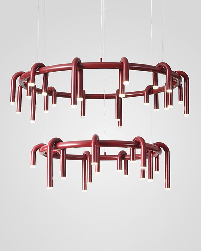 Lustre rond rouge WOMO U-tubes-WM2157